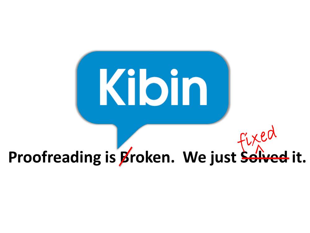 Kibin pitch deck, cover slide