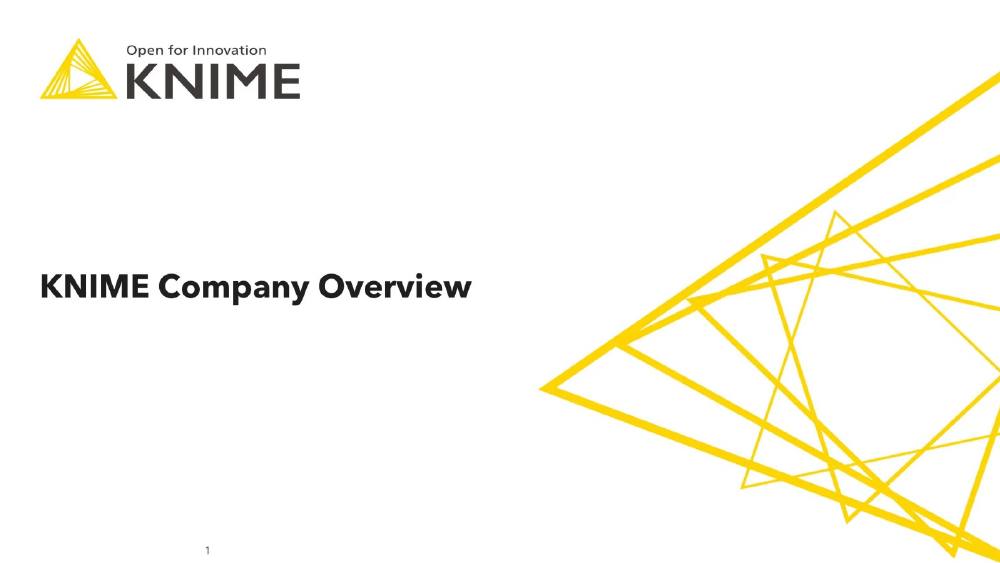 KNIME pitch deck, cover slide