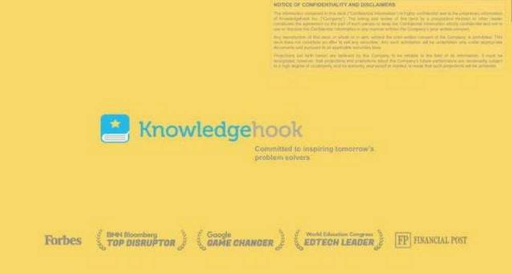 Knowledgehook pitch deck, cover slide
