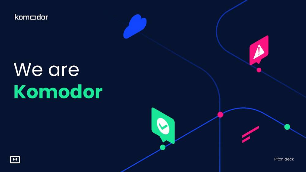Komodor pitch deck, cover slide
