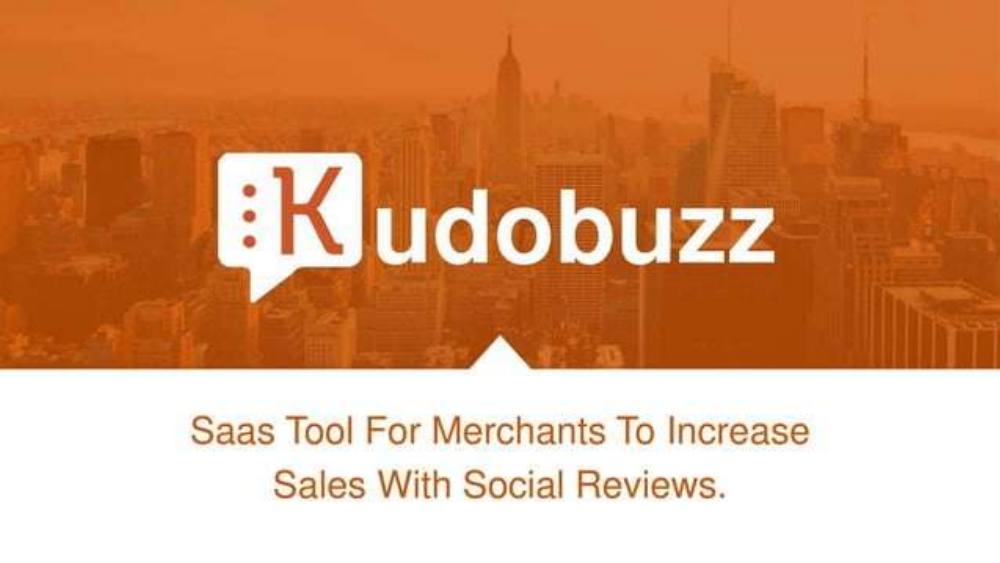Kudobuzz pitch deck, cover slide