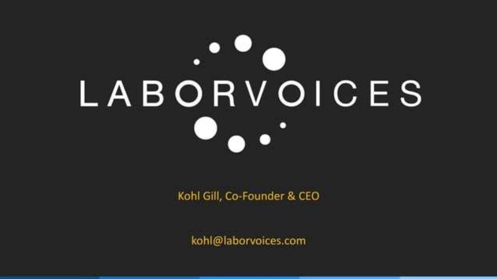 Laborvoices pitch deck, cover slide
