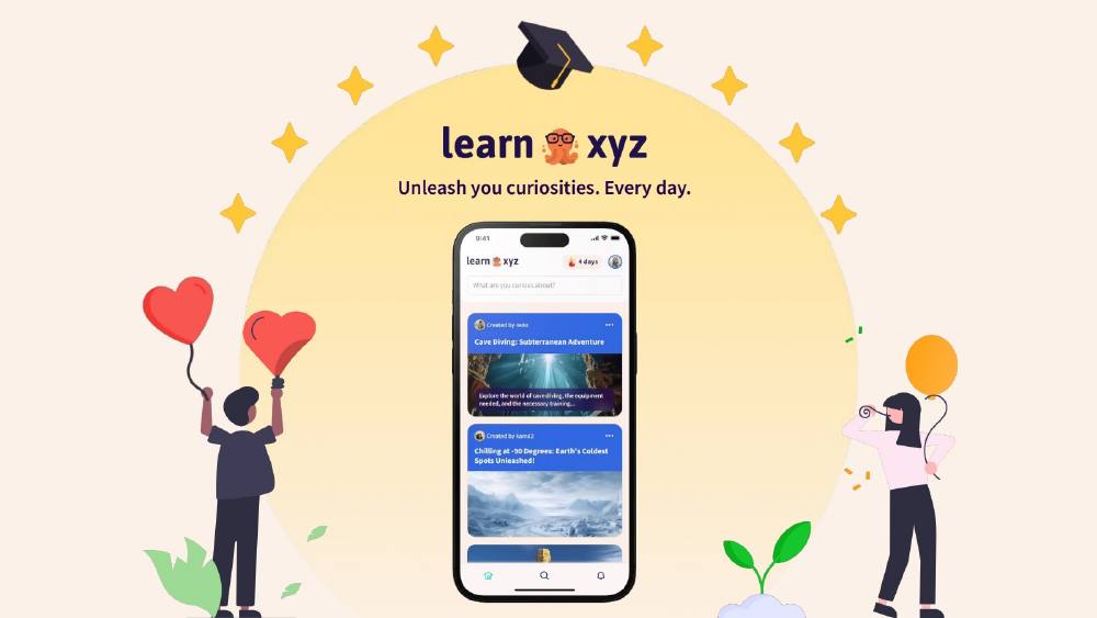 Learn.xyz pitch deck, cover slide