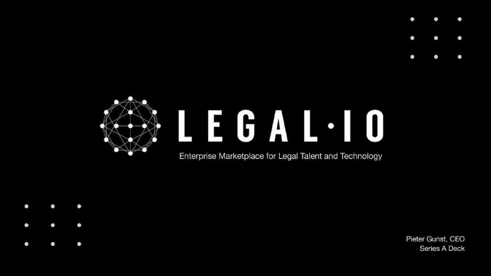 Legal.io pitch deck, cover slide