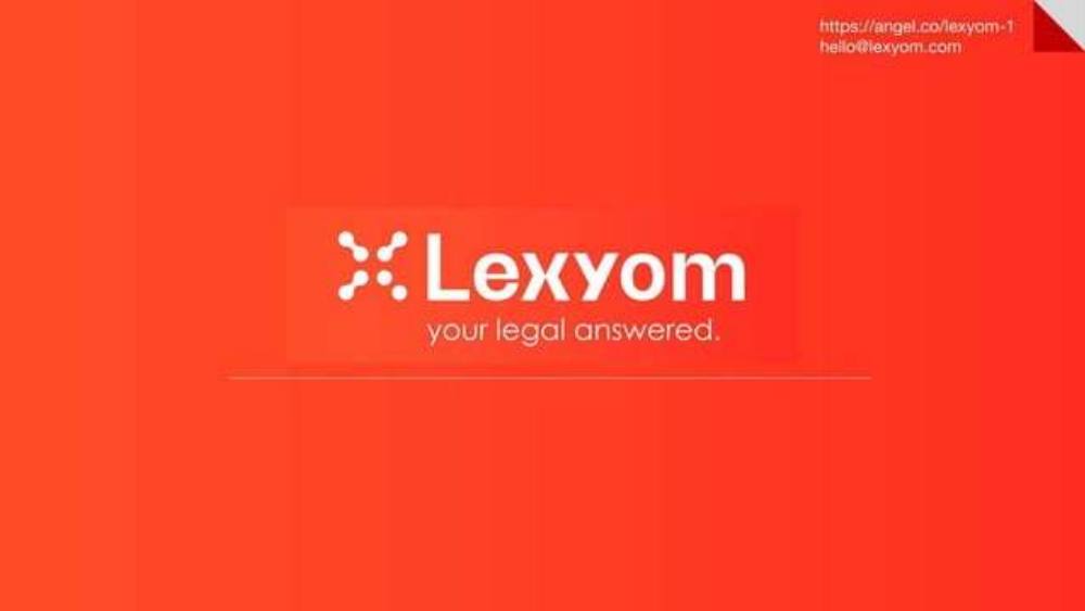 Lexyom pitch deck, cover slide