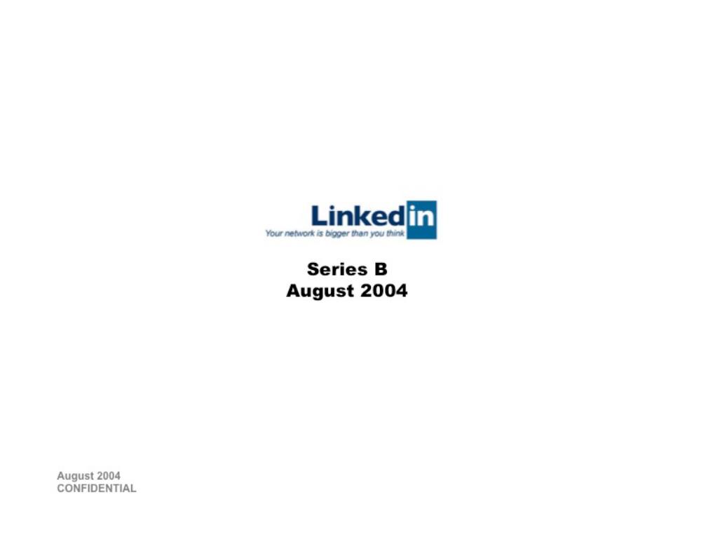 LinkedIn pitch deck, cover slide