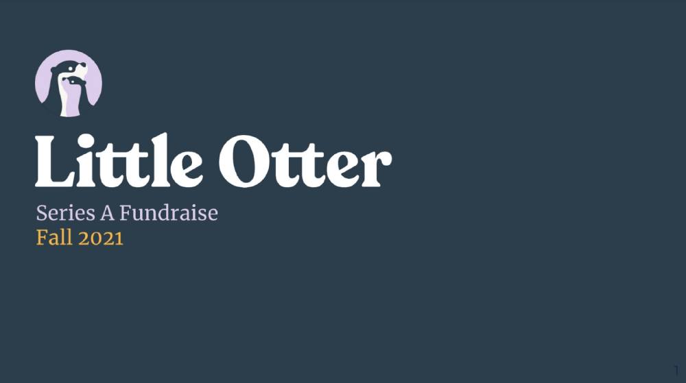 Little Otter pitch deck, cover slide