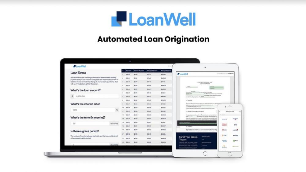 LoanWell pitch deck, cover slide
