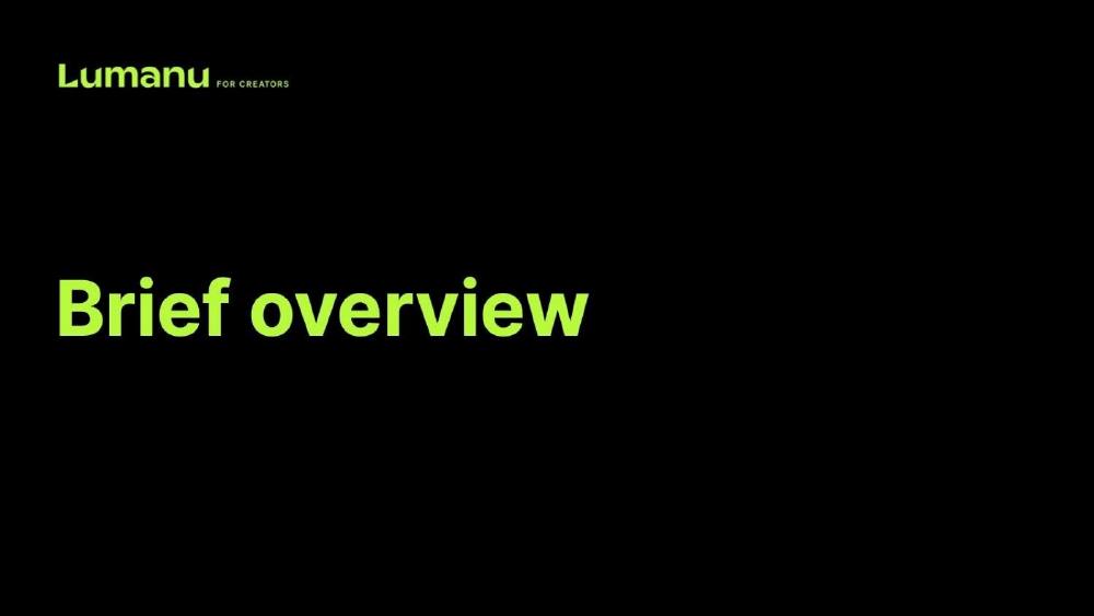 Lumanu pitch deck, cover slide