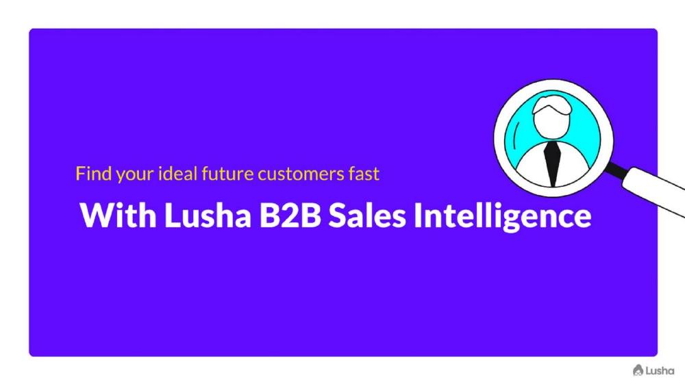 Lusha pitch deck, cover slide