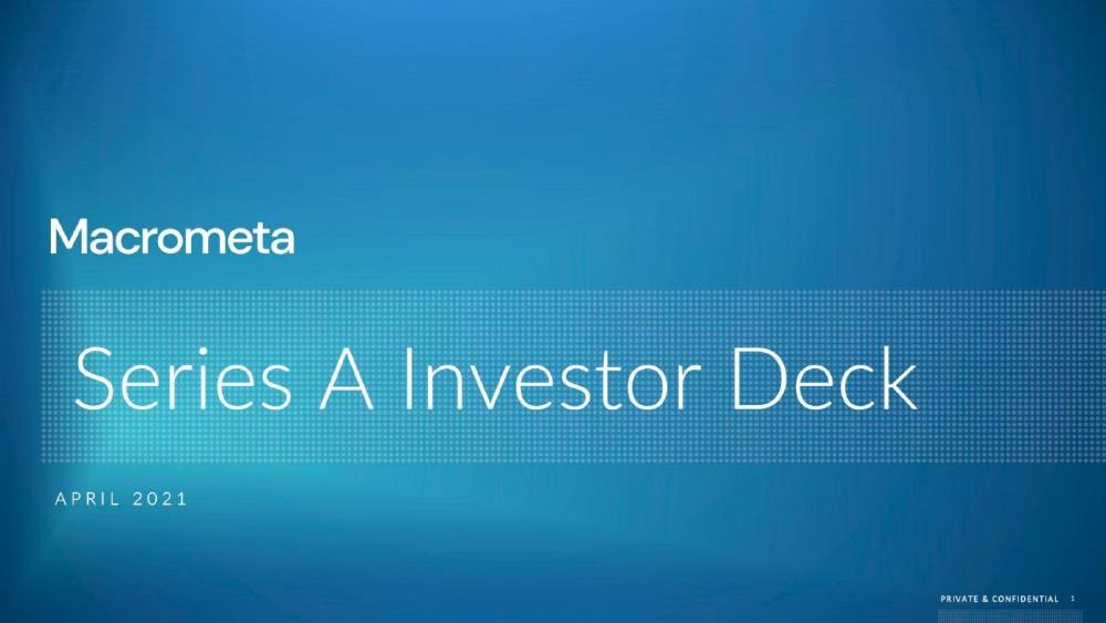 Macrometa pitch deck, cover slide