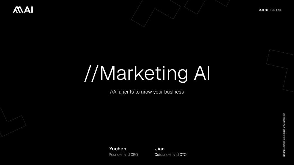 MAI pitch deck, cover slide