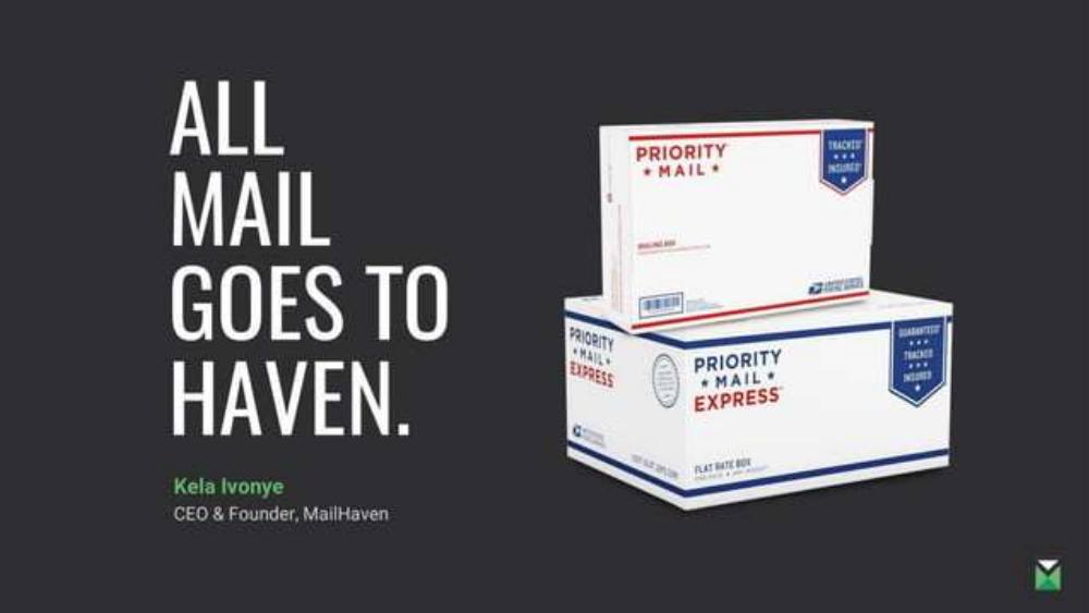 Mailhaven pitch deck, cover slide