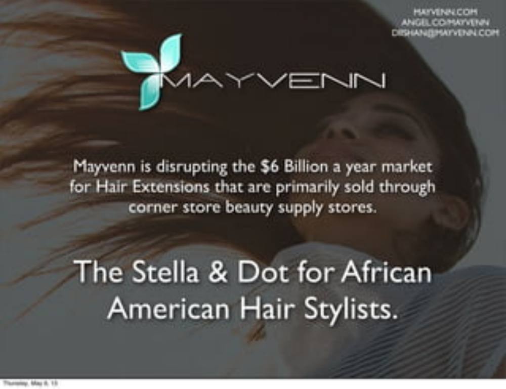 Mayvenn pitch deck, cover slide