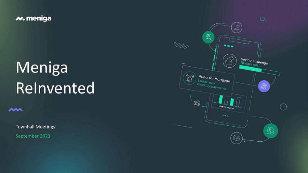 Meniga pitch deck, cover slide