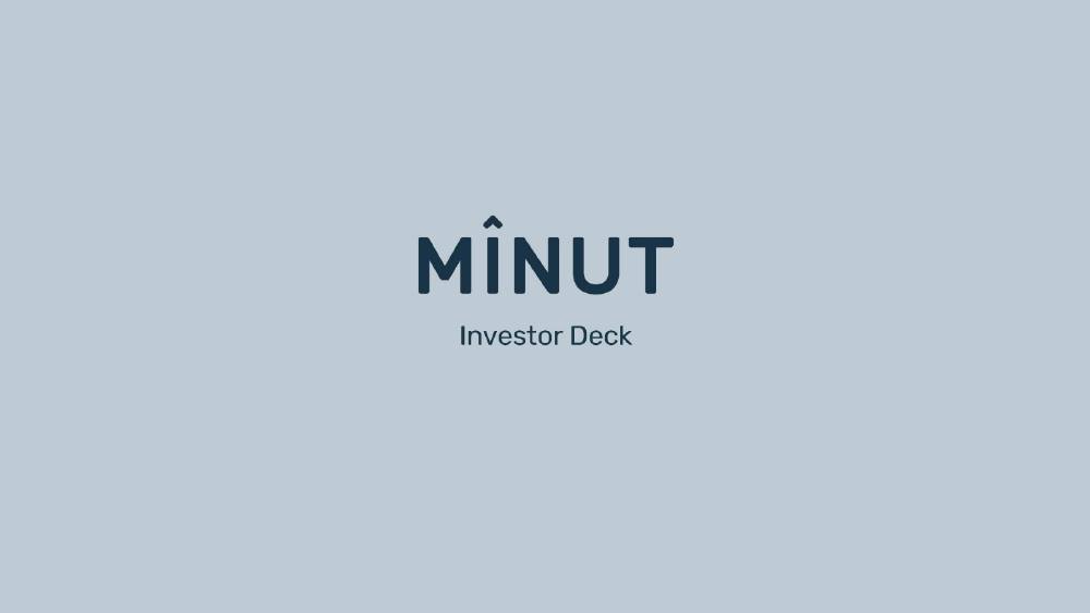 Minut pitch deck, cover slide