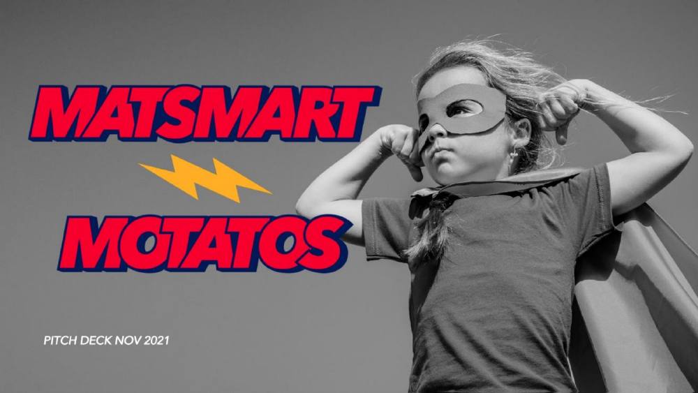 Motatos pitch deck, cover slide