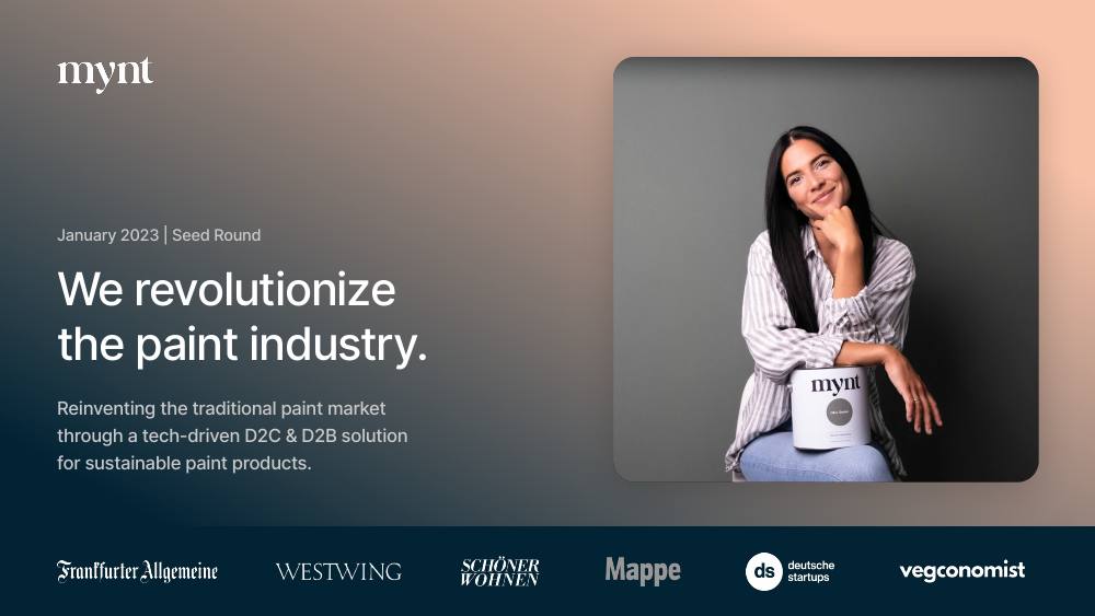 Mynt pitch deck, cover slide