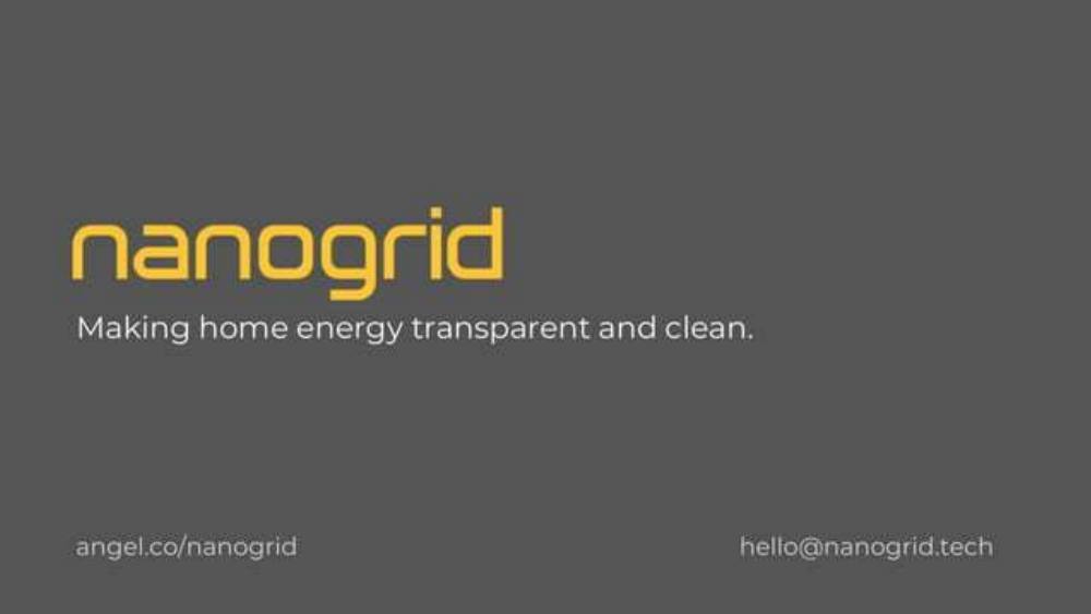 Nanogrid pitch deck, cover slide