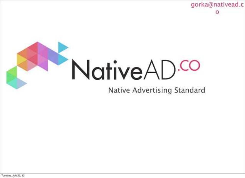 NativeAD pitch deck, cover slide