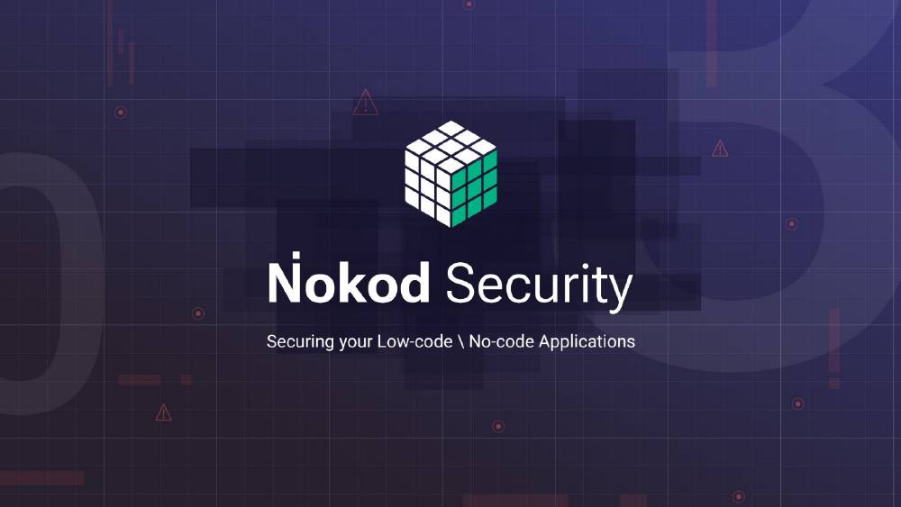 Nokod Security pitch deck, cover slide