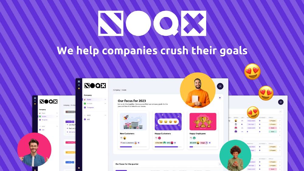 NOQX pitch deck, cover slide