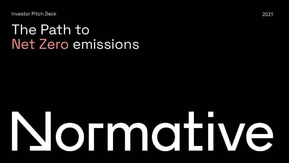 Normative pitch deck, cover slide