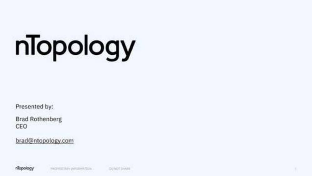 nTopology pitch deck, cover slide