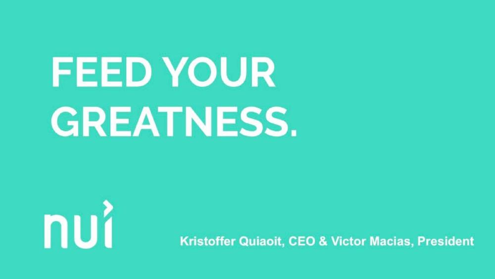 Nui Cookies pitch deck, cover slide