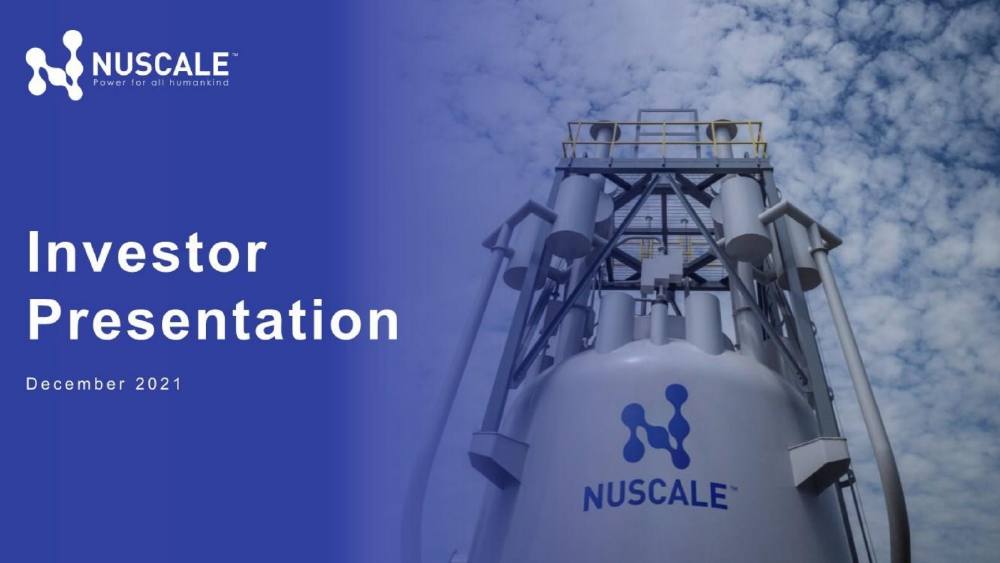 NuScale pitch deck, cover slide