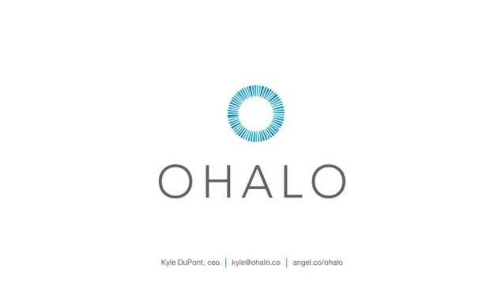 Ohalo pitch deck, cover slide