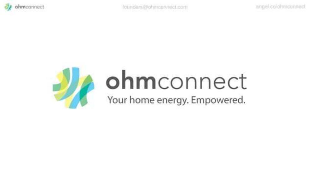OhmConnect pitch deck, cover slide