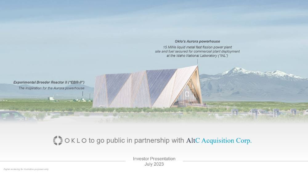 Oklo SPAC pitch deck, cover slide