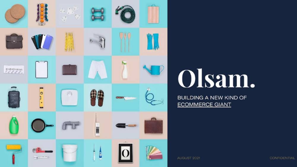 Olsam pitch deck, cover slide