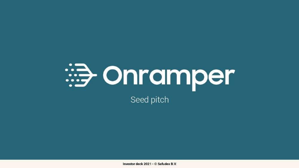 Onramper pitch deck, cover slide