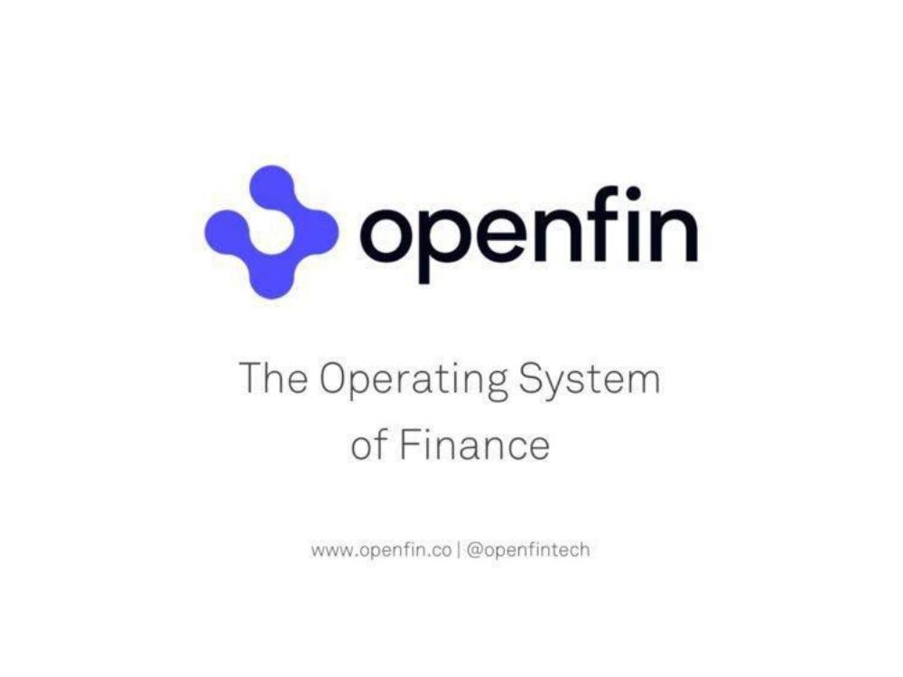 OpenFin pitch deck, cover slide