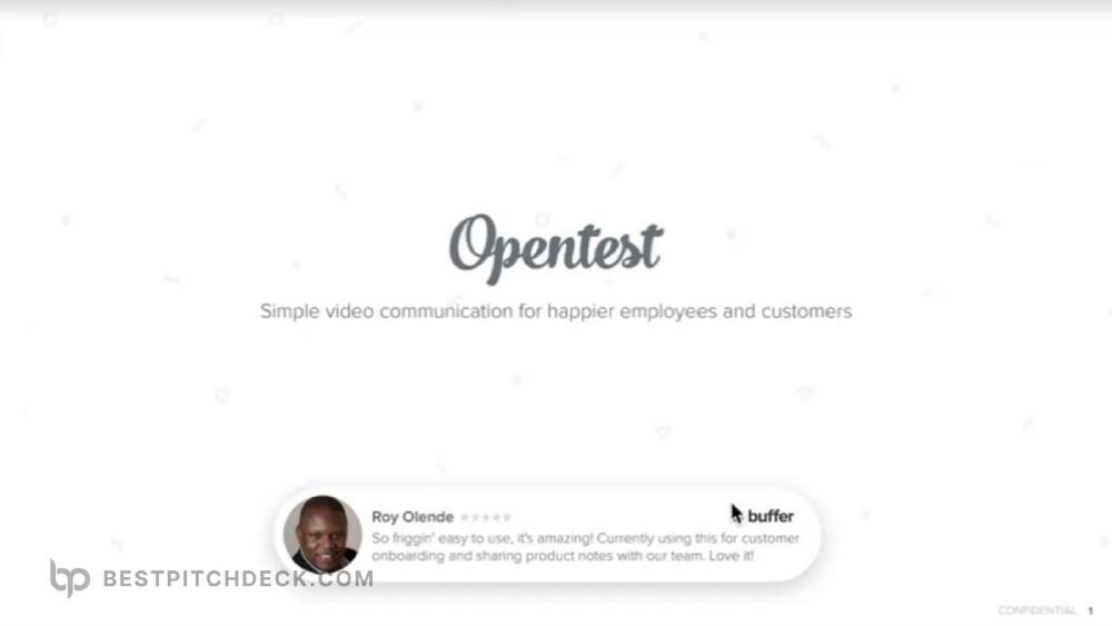 OpenTest Loom pitch deck, cover slide