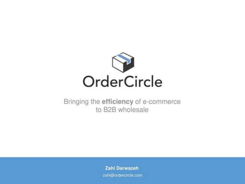 Ordercircle pitch deck, cover slide