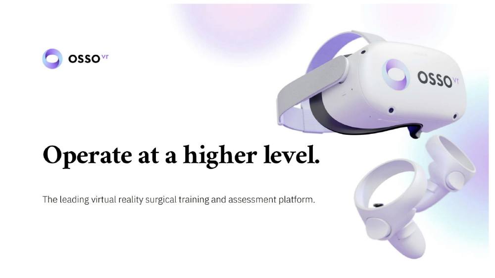 Osso VR pitch deck, cover slide