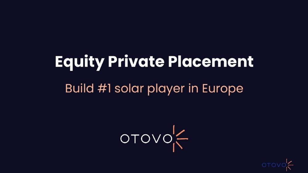 Otovo pitch deck, cover slide