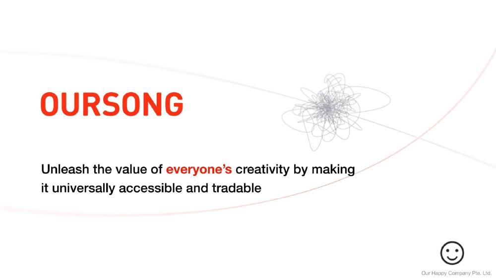 OurSong pitch deck, cover slide
