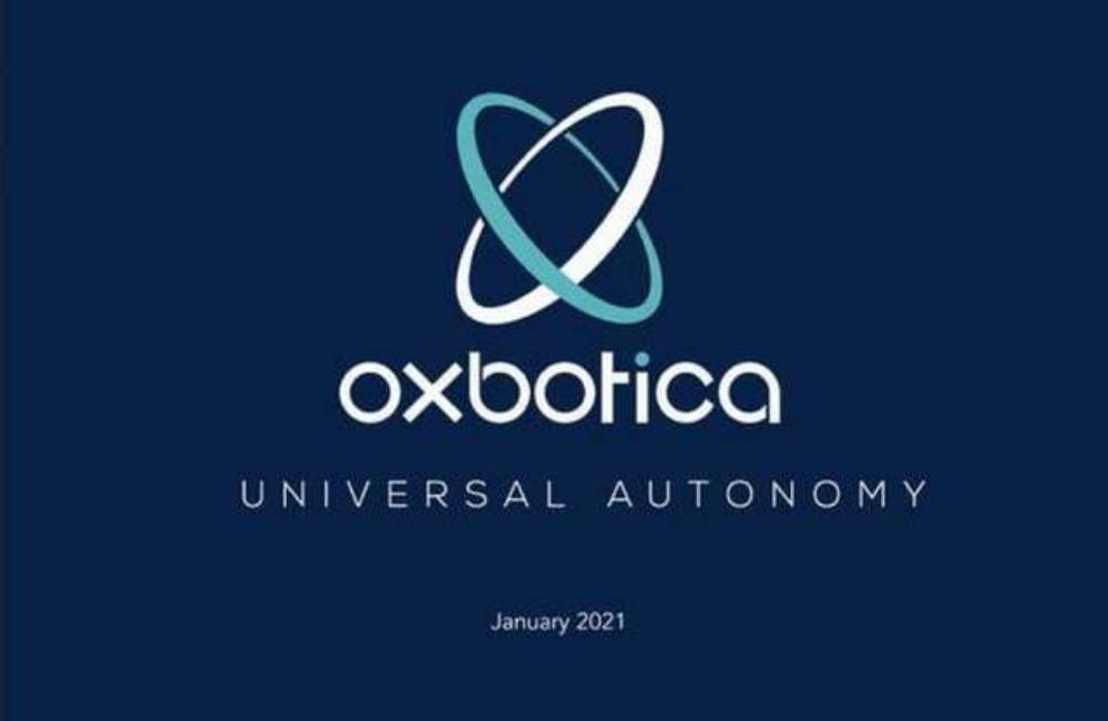 Oxbotica pitch deck, cover slide