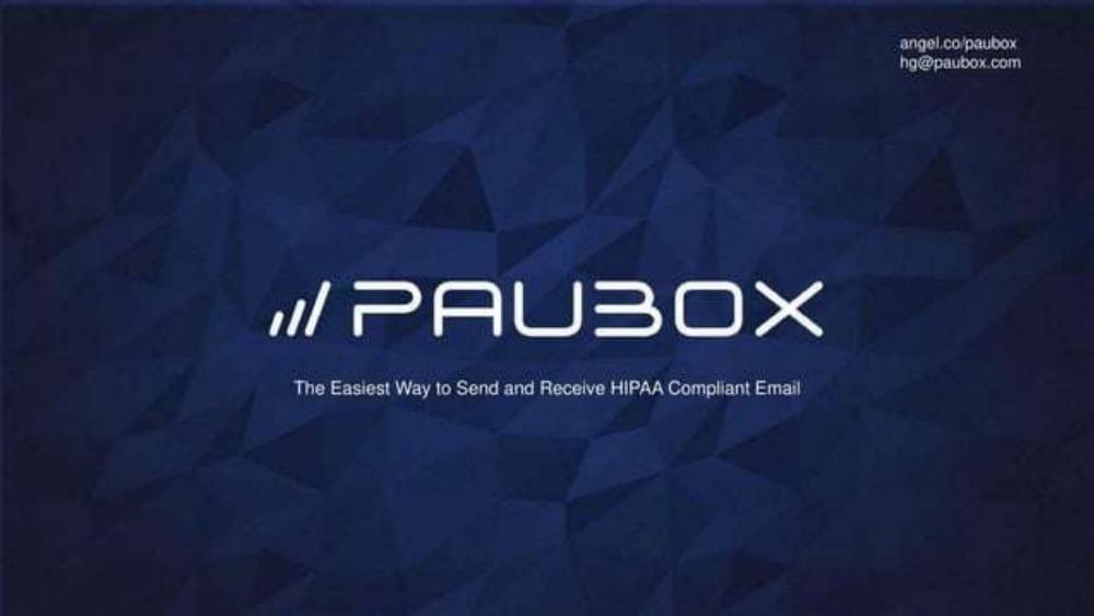Paubox pitch deck, cover slide
