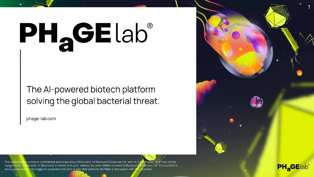 PhageLab pitch deck, cover slide