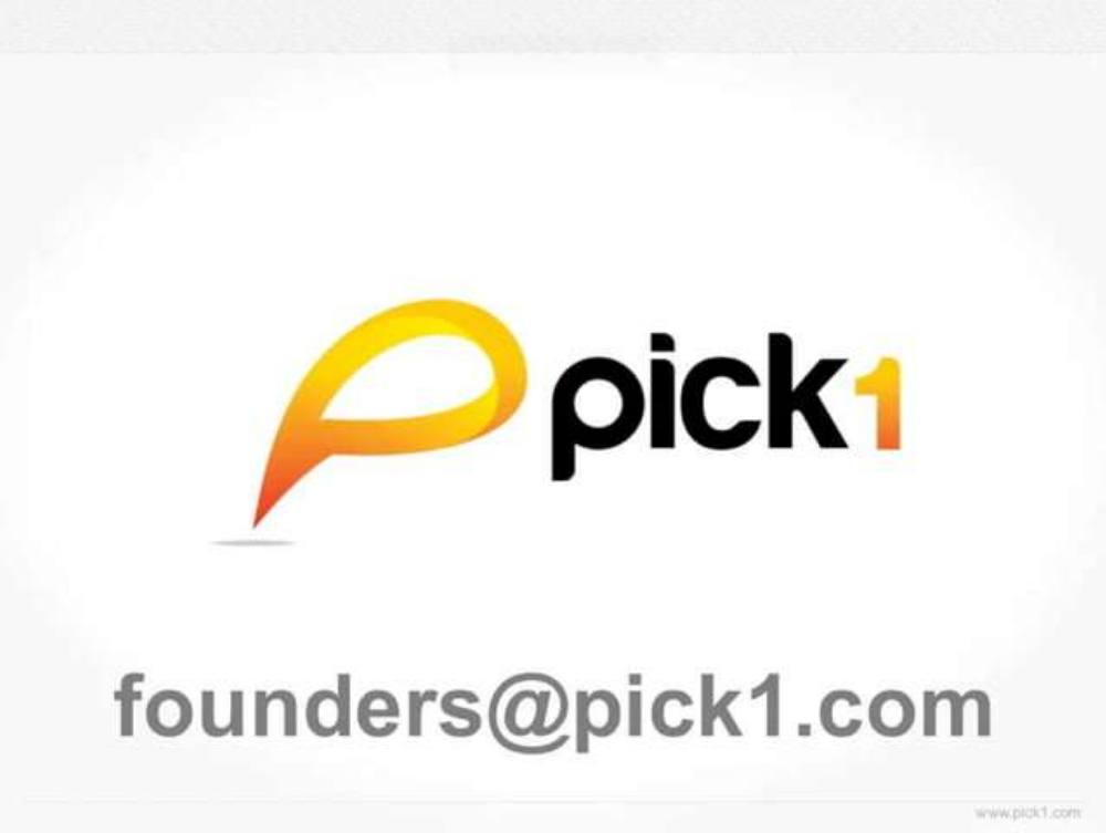 Pick1 pitch deck, cover slide