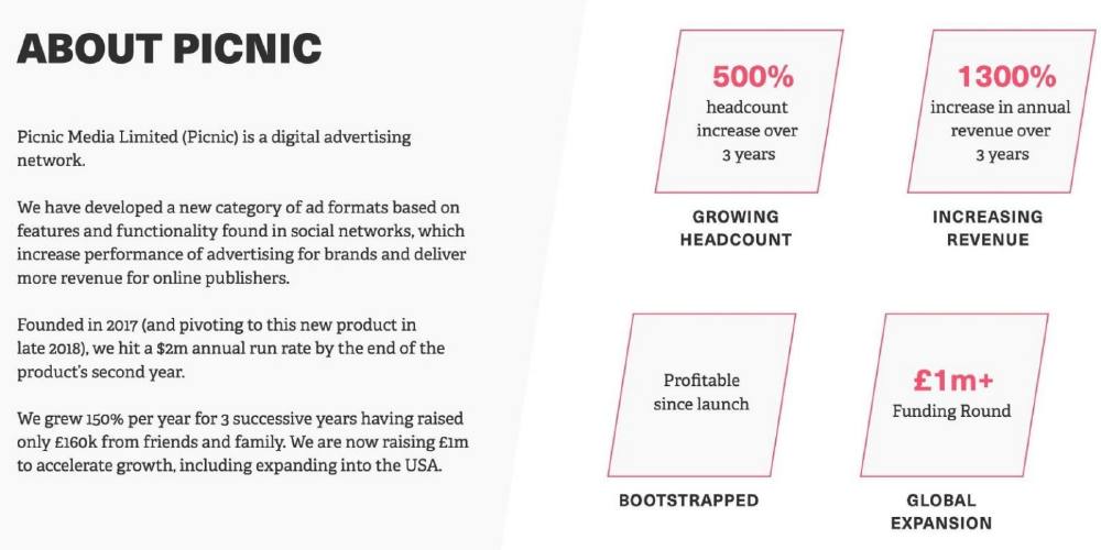 Picnic pitch deck, cover slide