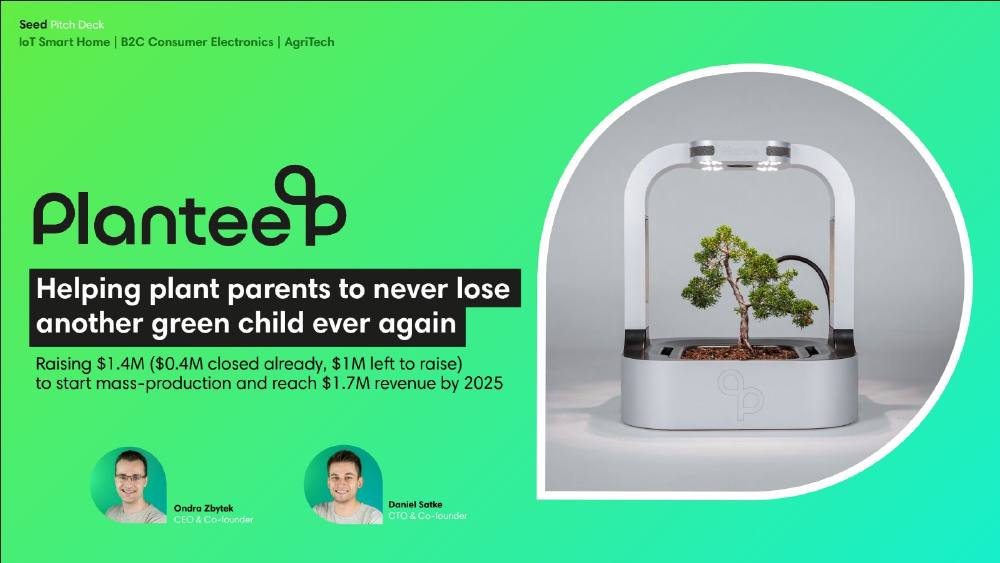 Plantee Innovations pitch deck, cover slide