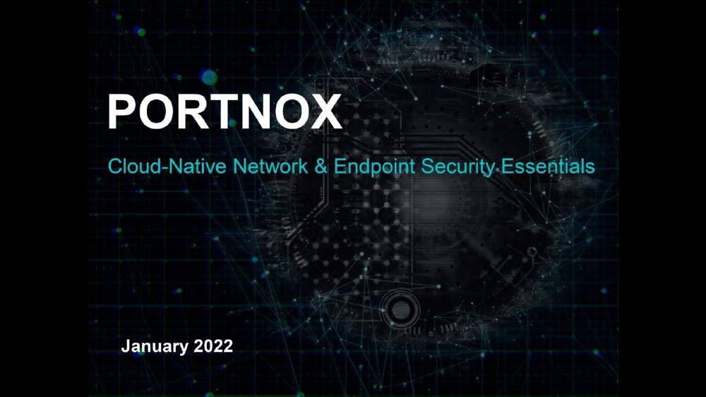 Portnox pitch deck, cover slide