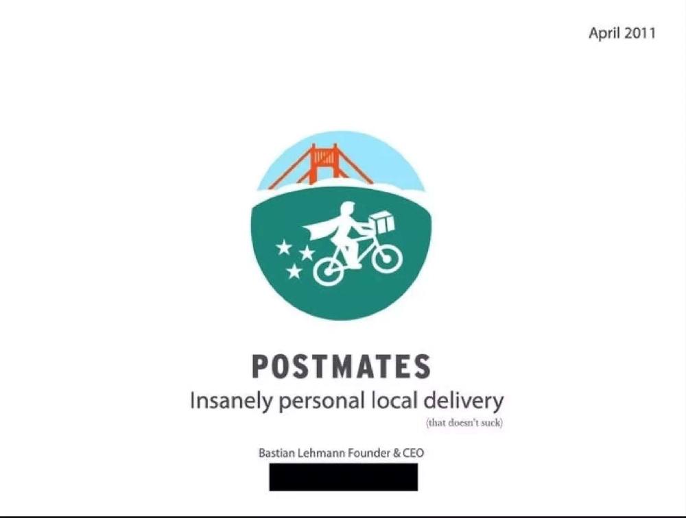 Postmates pitch deck, cover slide