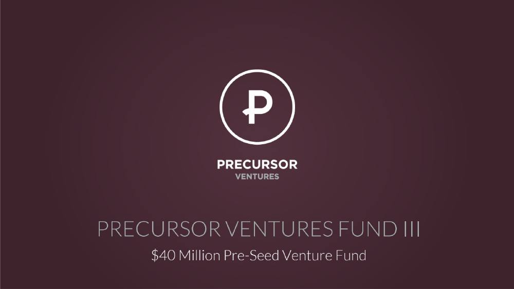 Precursor Fund III pitch deck, cover slide